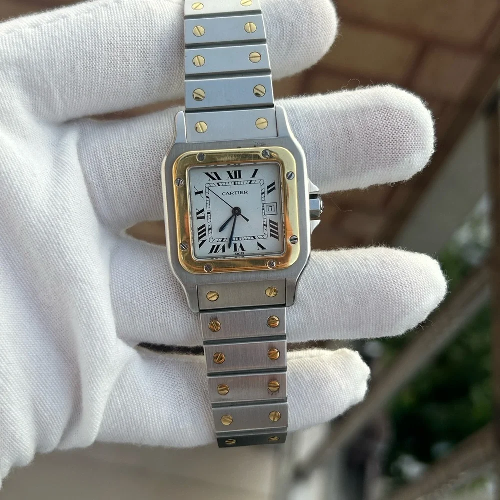 Cartier santos Carree 2961 Automatic two tone watch - Picture 15 of 15